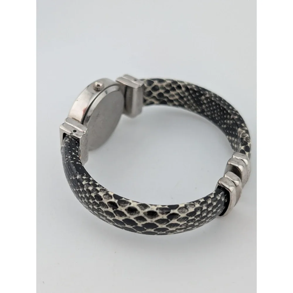 Studio Time Women's Watch 24mm Case Faux Snake Skin Bangle Band- New Battery